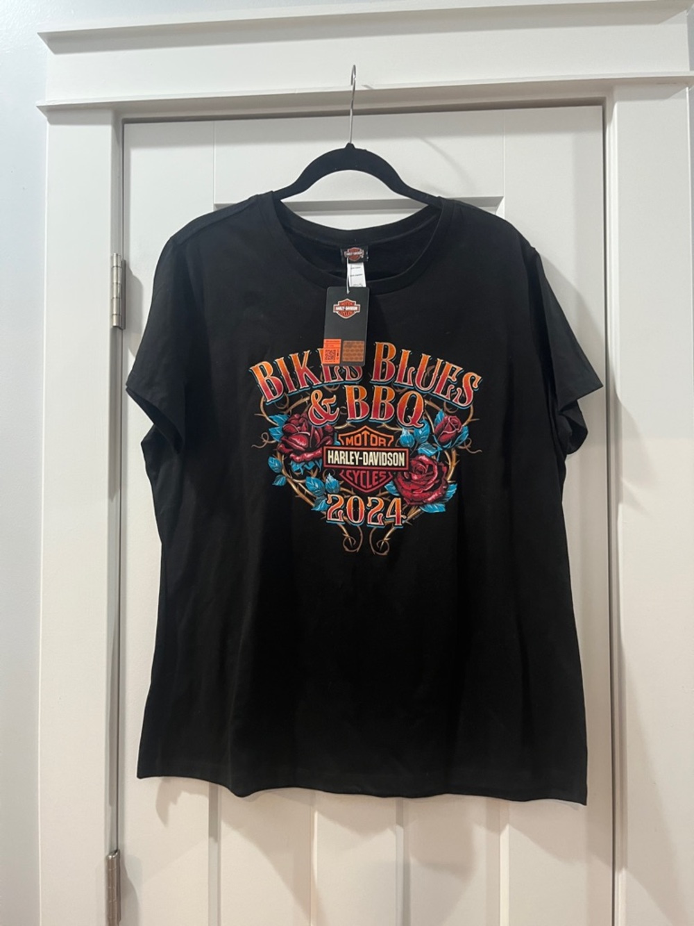 Harley-Davidson Black Short Sleeve 'Bikes Blues & BBQ 2024' Graphic Tee XXL